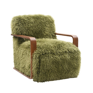 English Elm Contemporary Sculpted Barrel-Back Arm Chair with Smooth Casters, Neutral Textured Upholstery, Stylish Accent Seating Green 29 L x 36 W x 33 H B2741P401384