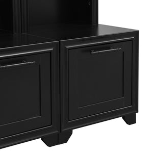 English Elm On-Trend Elegant 3-In-1 Hall Tree Set Of 2 - Stylish Entryway Coat Rack With Bench & Storage Drawers N721P249242B