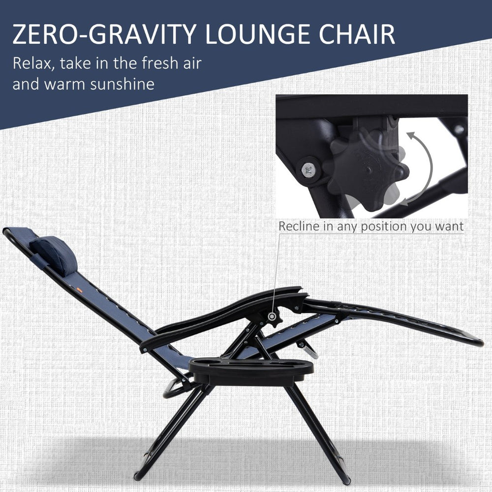 English Elm Outsunny Zero Gravity Chair Set With Side Table, Adjustable & Portable Lounge For Ultimate Comfort W2225P174099-GIGA