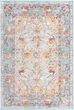 Unique Loom Baracoa Rumba Machine Made Border Rug Light Blue, Cream/Gold/Orange/Purple/Red 10' 0" x 14' 1"