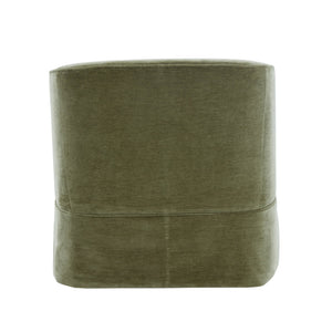 English Elm Earl Barrel Back Swivel Accent Chair Polyester Upholstered Tailored Skirted Base Green B050P429146
