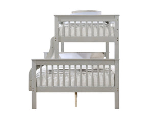 English Elm Marita Gray Twin/Full Bunk Bed - Durable Pine & MDF, 660 lb Capacity, Right Ladder, Easy Assemble B2726S00527