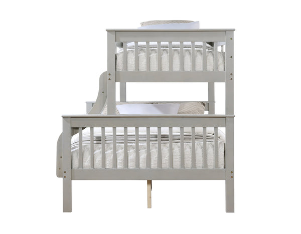 English Elm Marita Gray Twin/Full Bunk Bed - Durable Pine & MDF, 660 lb Capacity, Right Ladder, Easy Assemble B2726S00527