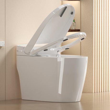 English Elm Unique Smart One Piece Toilet Bidet Combo with Auto Lid Warm Air Dryer Heated Seat W3133P476384