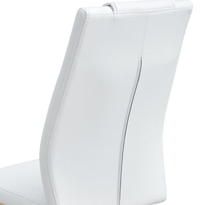 English Elm Table Modern Luxurious Glass Dining Set With 8 Ergonomic Chairs, Gold Legs & White Pu Upholstery W1151S02588-GIGA