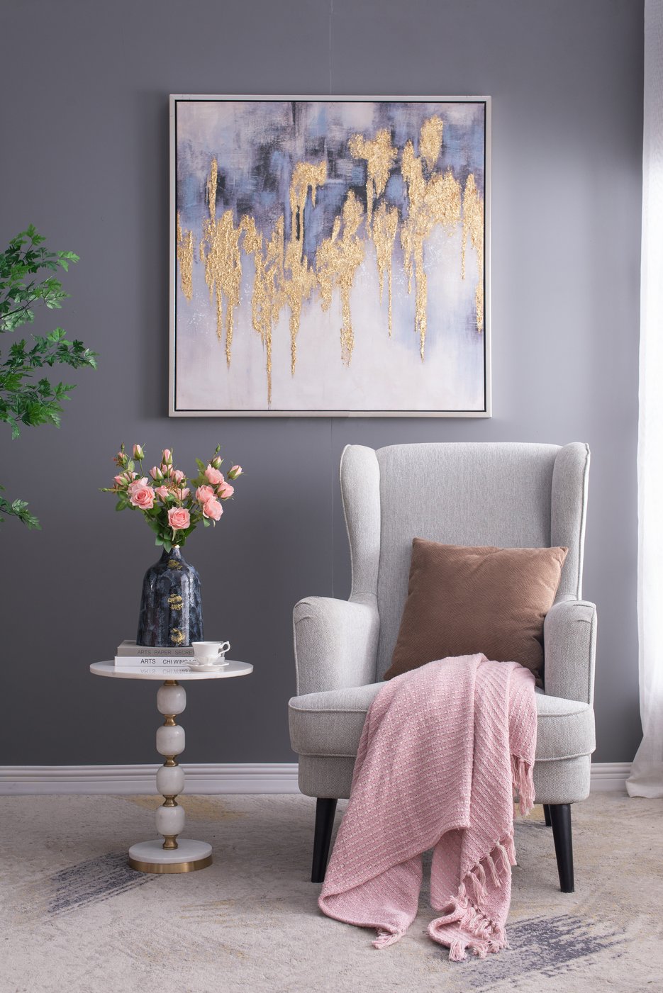 English Elm 50X60" Decorative Cotton Throw Blanket Set - 2 Pack In Pink & Tan With Playful Tassels For Cozy Style W2078P345497