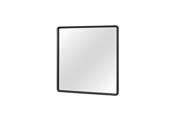 English Elm Small Mirror Elm Veneer Frame in Peppercorn Finish — Rounded Corners, Durable Glass, Modern Accent Mirror for Walls Black 40 L x 40.5 W x 4.25 H B2699P402556