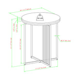 English Elm Walker Edison - Modern Metal-Slat Round Side Table – Coastal Oak