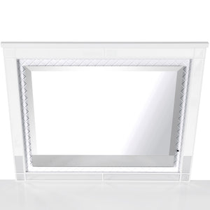 English Elm Livorno Silver Champagne Mirror with Wood Trim LED Lighting Low-Distortion Glass 40x49in B078P286326