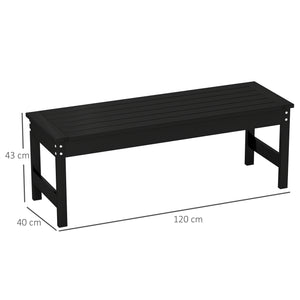 English Elm Outsunny Two Person Outdoor Hdpe Patio Bench Slatted Backless Weather Resistant W2225P485626