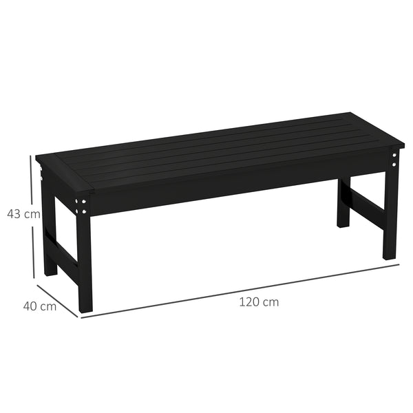 English Elm Outsunny Two Person Outdoor Hdpe Patio Bench Slatted Backless Weather Resistant W2225P485626