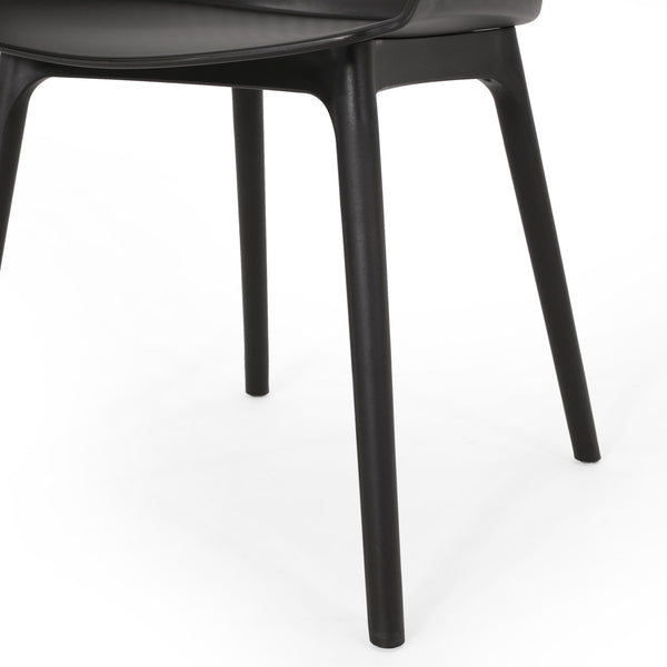 English Elm Christopher Knight Home® - DAHLIA Weather-Resistant Outdoor Chair with Durable Polypropylene Frame, Modern Minimalist Design Black 26.7 L x 23.7 W x 22.2 H 68374.00BLK