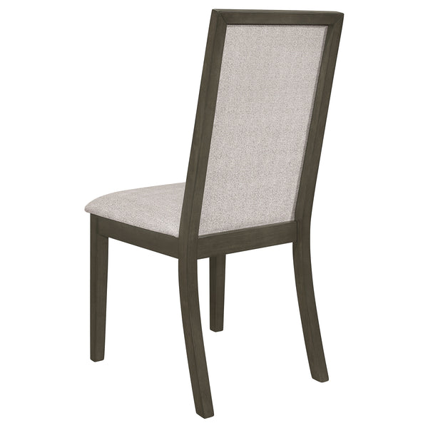 English Elm Carmel Upholstered Dining Side Chairs Set of 2 Beige Fabric with Dark Grey Frame B062P447722
