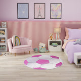 Nourison Imagination IMA08 Machine Made Machine Printed Borderless Design Indoor Only Kids  Rug Pink, Pink Pile, 100% Polyester 841491134306