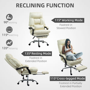 English Elm Office Massage Chair High Back Executive Recliner with Lumbar Heat and Footrest T3971P408806