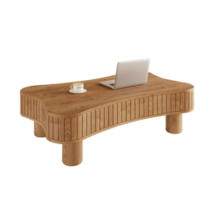 English Elm Lift Top Coffee Table with Fluted Panels Hidden Storage and Hydraulic Rise for Living Rooms W1445P317476
