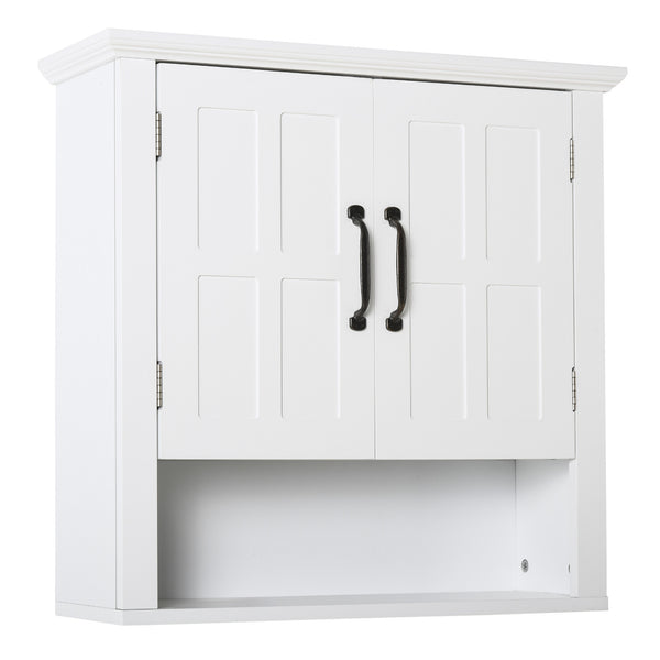 English Elm HOMCOM Wall Medicine Cabinet Over Toilet, 3-Tier Adjustable Shelves, Moisture-Resistant MDF Storage W2225P250002