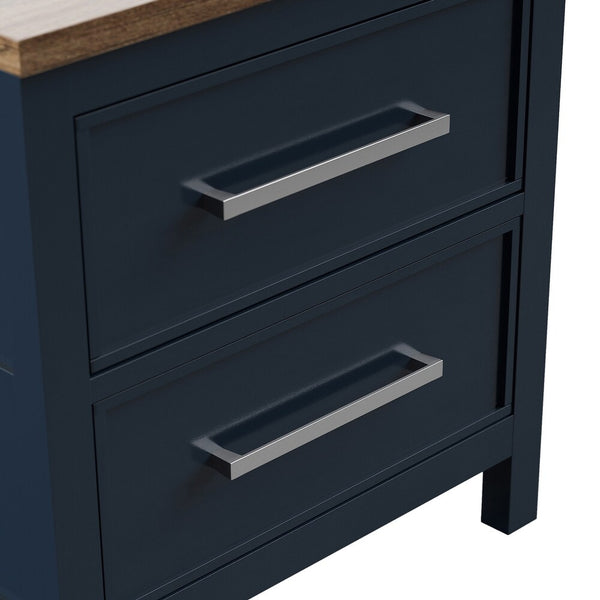 English Elm Contemporary Glam Nightstand Glossy White Lacquer Chrome Legs Dovetail Drawer Bedroom Blue,Dark Brown B2741P435883