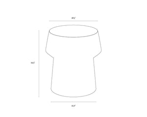 Sunpan Brie Contemporary End Table - Unique Curved Design in Natural Concrete, Perfect for Indoor & Outdoor Spaces