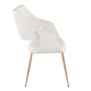 English Elm Chair Set of 2 White Faux Leather Seats with Angular Black Metal Legs Modern Dining B202P471313