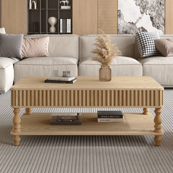 English Elm Mirrored Console Table Silver Glam Entryway Piece with Geometric U Base and Etched Detail Natural Wood W1445P370478