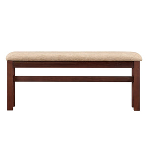 English Elm Fluted Counter Height Dining Set Narrow Bar Console with Upholstered Stool Retro Wood Cherry W1202P330886
