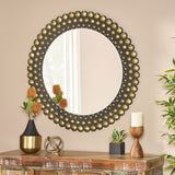 Christopher Knight Home® Rone Contemporary Studded Round Wall Mirror, Bronze and Black