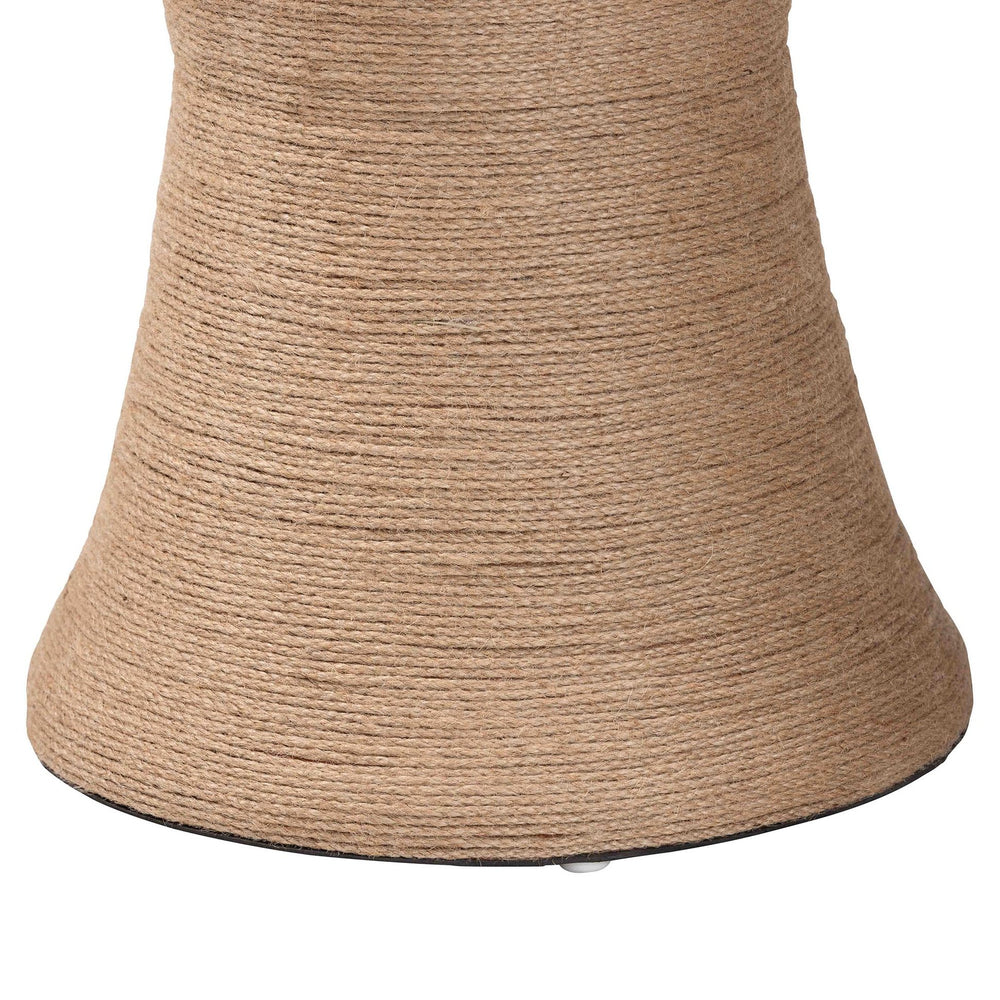 English Elm Japandi Woven Jute Hourglass Side Table Organic Texture for Modern Living Rooms B2750P467807