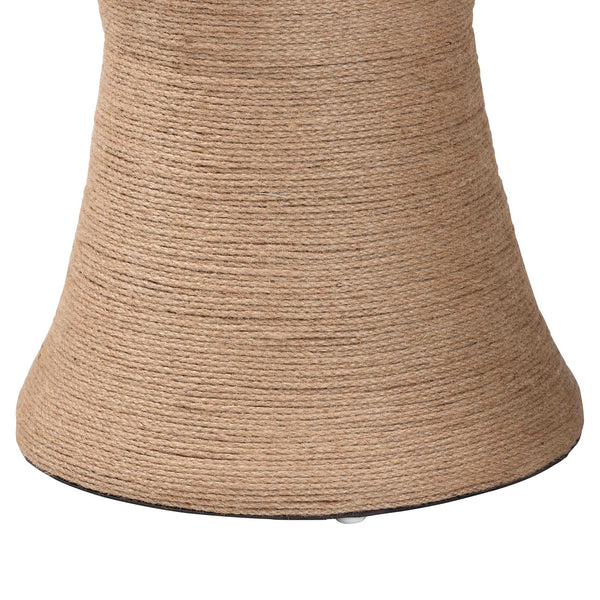 English Elm Japandi Woven Jute Hourglass Side Table Organic Texture for Modern Living Rooms B2750P467807