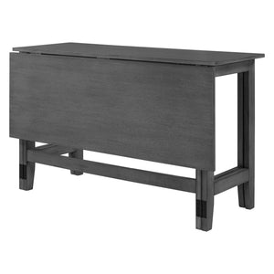 English Elm Topmax Farmhouse Drop Leaf Acacia Veneer Dining Table Seats Four Small Spaces Gray N717P379754E