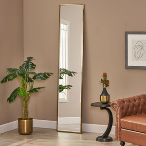 Christopher Knight Home® - Noble House - Smythe Contemporary Rectangular Leaner Mirror, Brushed Brass