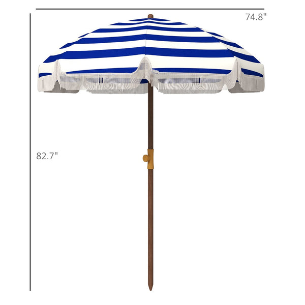 English Elm Outsunny 6.2' Portable Beach Umbrella With Uv 40+ Protection, Vented Canopy, Stylish Carry Bag W2225P174145-GIGA
