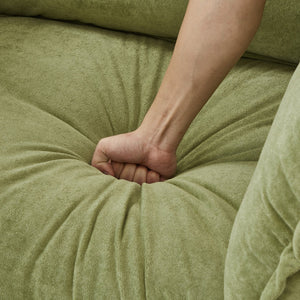 English Elm Modern Chenille Accent Chair with Ottoman Plush Wide Seat Curved Arms for Bedroom Green N719P428439F