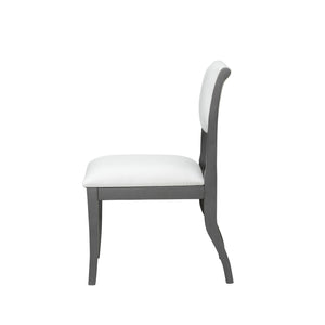 English Elm Oak Gray Finish Dining Chairs Set Of 2 - Elegant Upholstered Side Chairs For Timeless Comfort N842P315209E