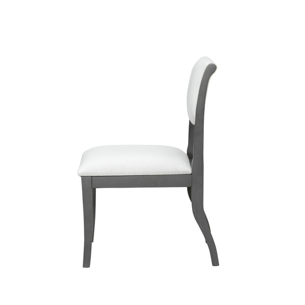 English Elm Oak Gray Finish Dining Chairs Set Of 2 - Elegant Upholstered Side Chairs For Timeless Comfort N842P315209E