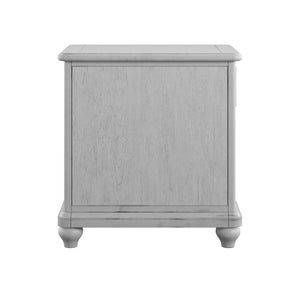 English Elm Wallace & Bay - Gray Chairside Table — Coastal Oyster Engineered Wood Accent Table, Compact 16.5x26.5x25.5", Easy-Care Finish B2709P212403