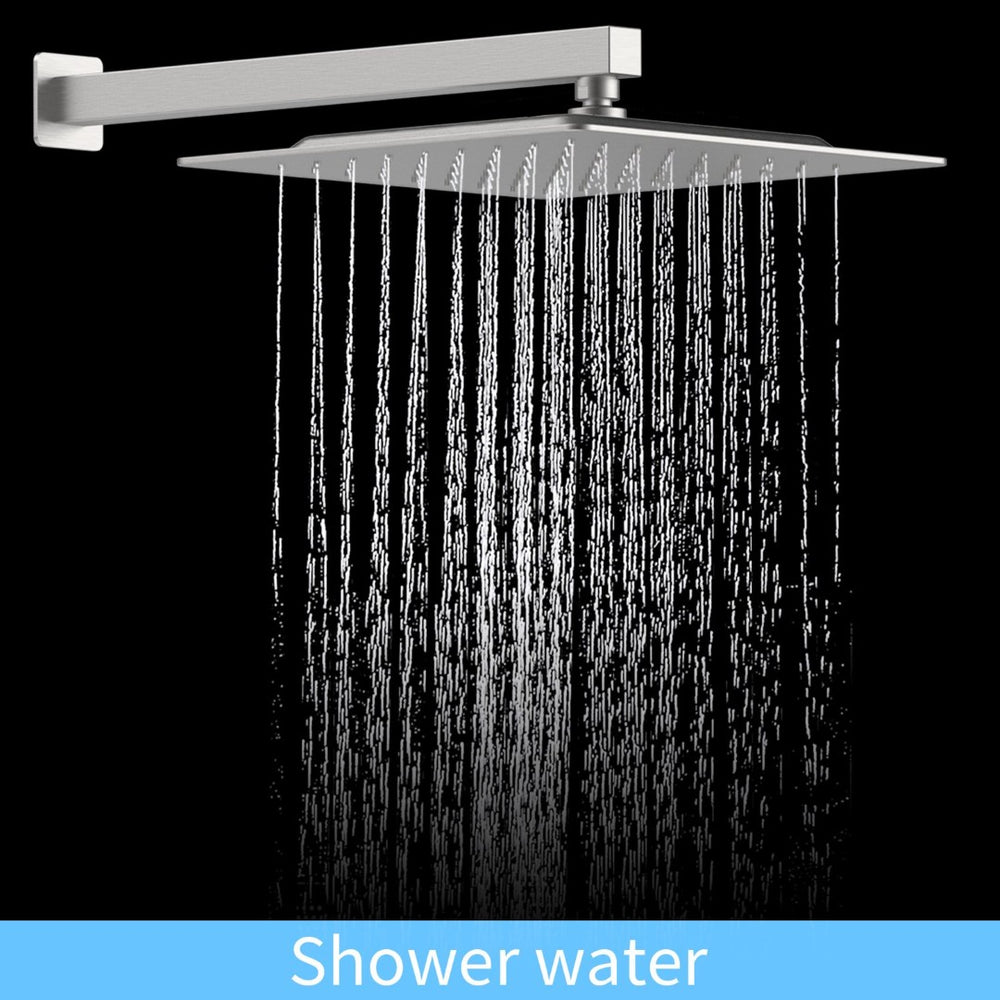 English Elm Shower System With 12" Rainfall Head & Handheld Wand - Modern Brushed Nickel Bathroom Faucet Combo T3177P269152-GIGA
