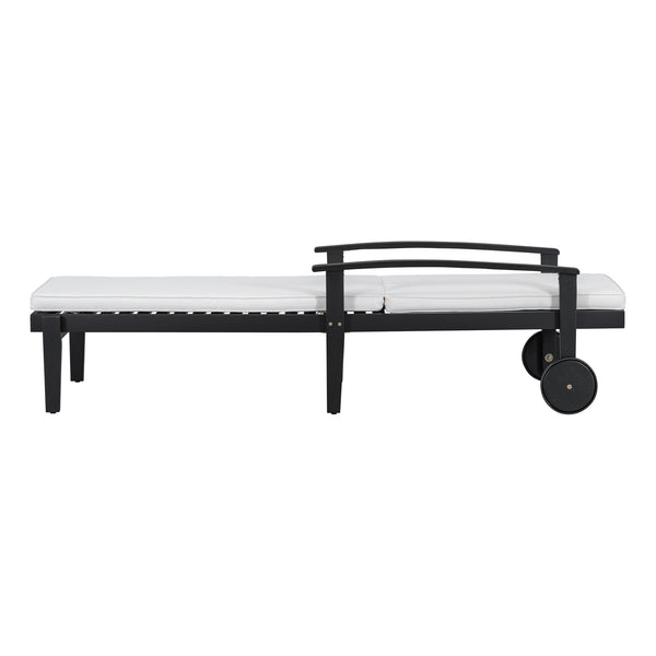 English Elm Set of 3 Solid Acacia Outdoor Chaise Lounges with Adjustable Backrest and Side Table N769P363844B_2_N769P248112B
