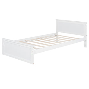 English Elm Full Twin Loft Bed with Desk Wardrobe Shelves Pine Wood Frame Kids Bedroom White LT000821AAK-1