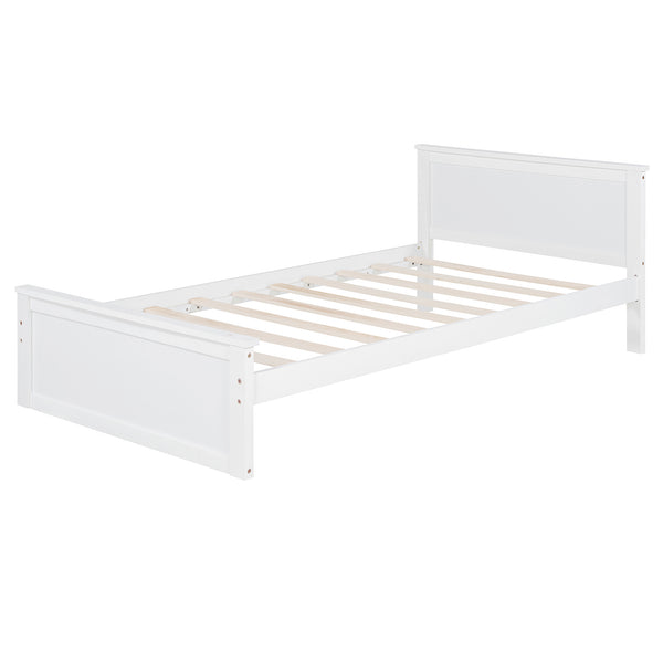 English Elm Full Twin Loft Bed with Desk Wardrobe Shelves Pine Wood Frame Kids Bedroom White LT000821AAK-1
