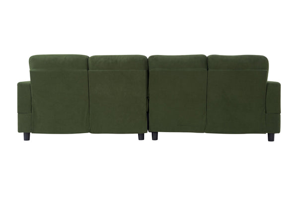 English Elm 98.8" Corduroy U-shaped Sectional with Modular Ottomans and Dense Foam for Family Rooms Green W5515S00031