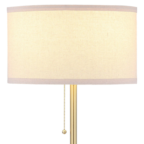 English Elm Bellflower Gold 24-Inch Contemporary Drum Shade Table Lamp For Elegant Ambient Lighting & Style B062P299853