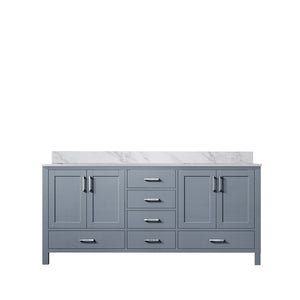 English Elm Dark Grey Double Bath Vanity 60" W X 22" D With Elegant Carrara Marble Top & Spacious Storage Solutions B2731P258878