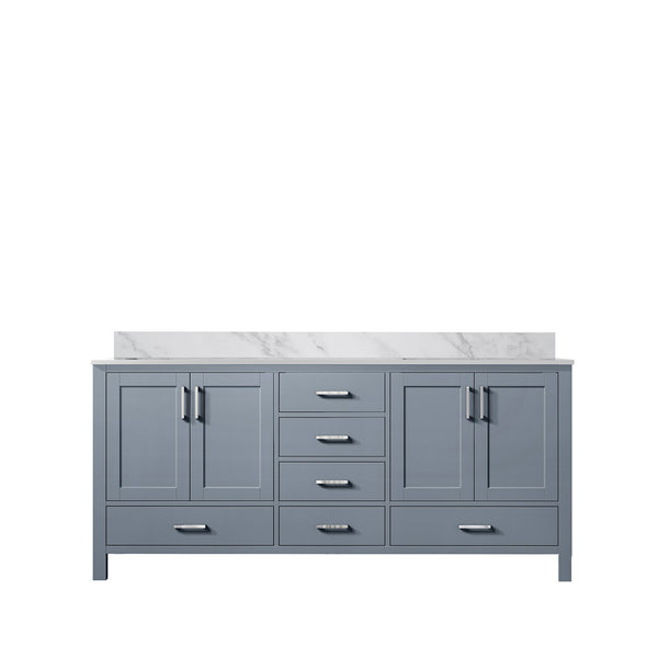English Elm Dark Grey Double Bath Vanity 60" W X 22" D With Elegant Carrara Marble Top & Spacious Storage Solutions B2731P258878