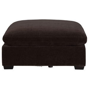 English Elm Zachary Plush Rectangular Upholstered Ottoman with Tapered Legs – Versatile Seat or Footrest, Neutral Finish Black B062P353282