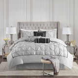 Madison Park Laurel Transitional 7 Piece Tufted Comforter Set MP10-1329 Grey