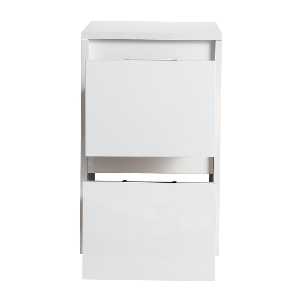 English Elm 12" Bathroom Side Cabinet - Elegant Wall-Mounted Design With 2 Soft-Close Drawers & Glossy Finish W999P312083