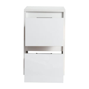English Elm 12" Bathroom Side Cabinet - Elegant Wall-Mounted Design With 2 Soft-Close Drawers & Glossy Finish W999P312083