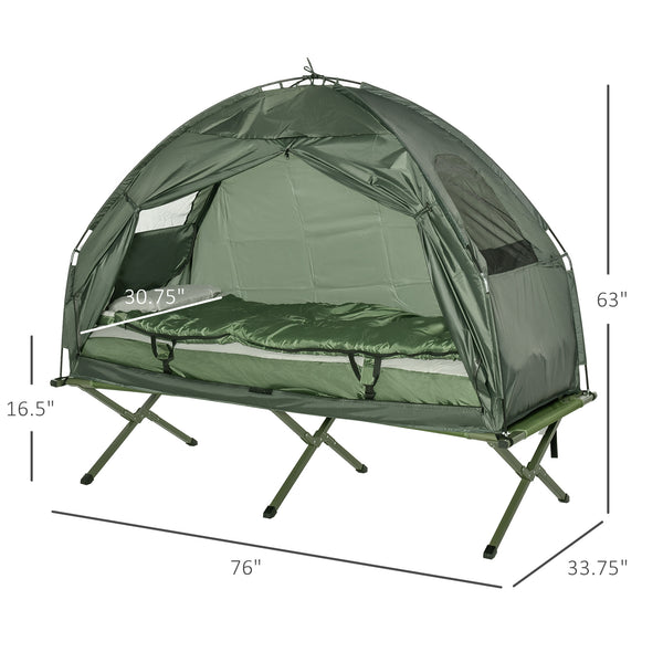 English Elm All-in-one Portable Camping Cot System with Tent Air Mattress Sleeping Bag and Pillow T3971P383446