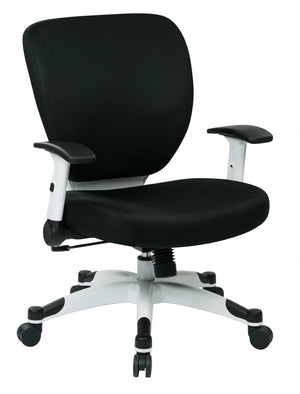 OSP Home Furnishings Padded Mesh Managers Chair with Lumbar Support Flip Arms and Pneumatic Height Control 5200W-3M